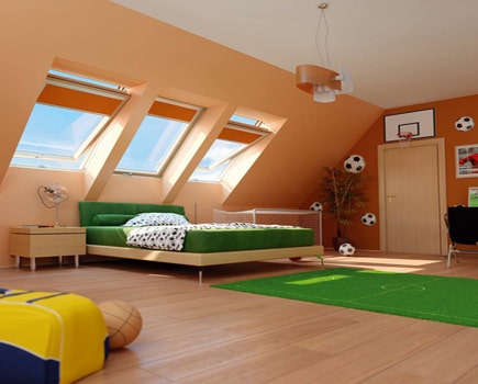 FAKRO pitched roof window for loft conversion and garage extension